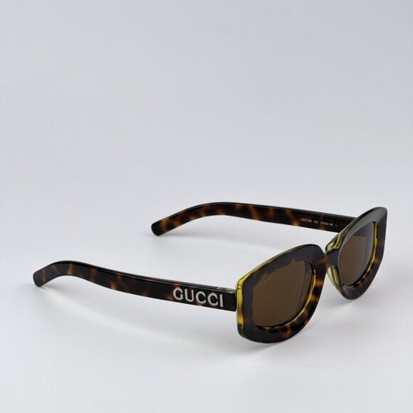 Gucci GG1719S 002 BRAND NEW Sunglasses Light Havana Brown Women Square main image 7